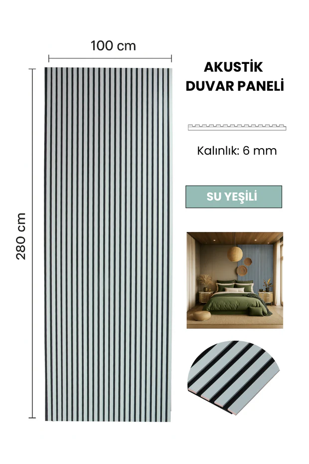 Akustik Duvar Paneli - Su Yeşili