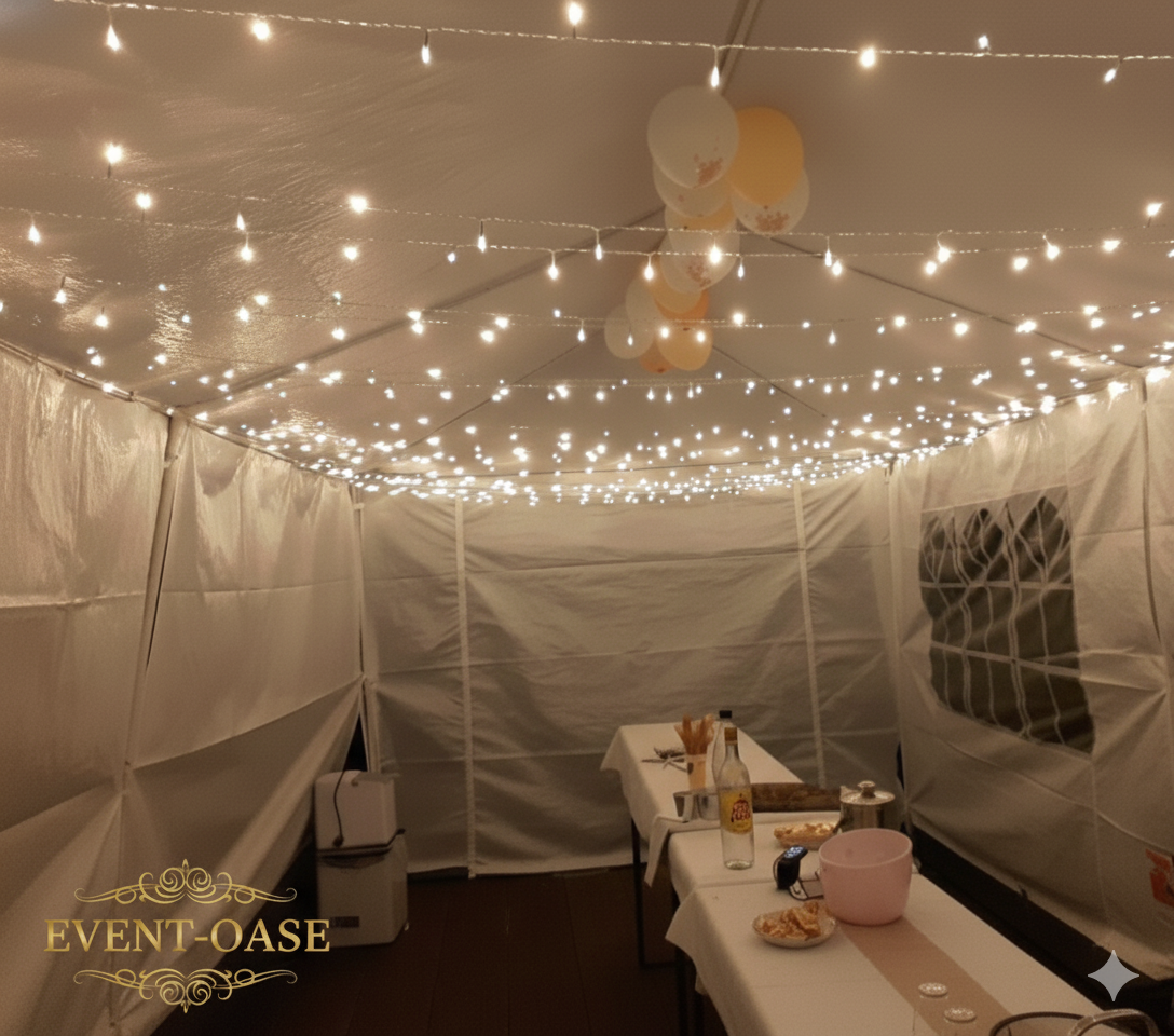 Lichtervorhang, 6m x 3m mit 600 LEDs, warmweiß 