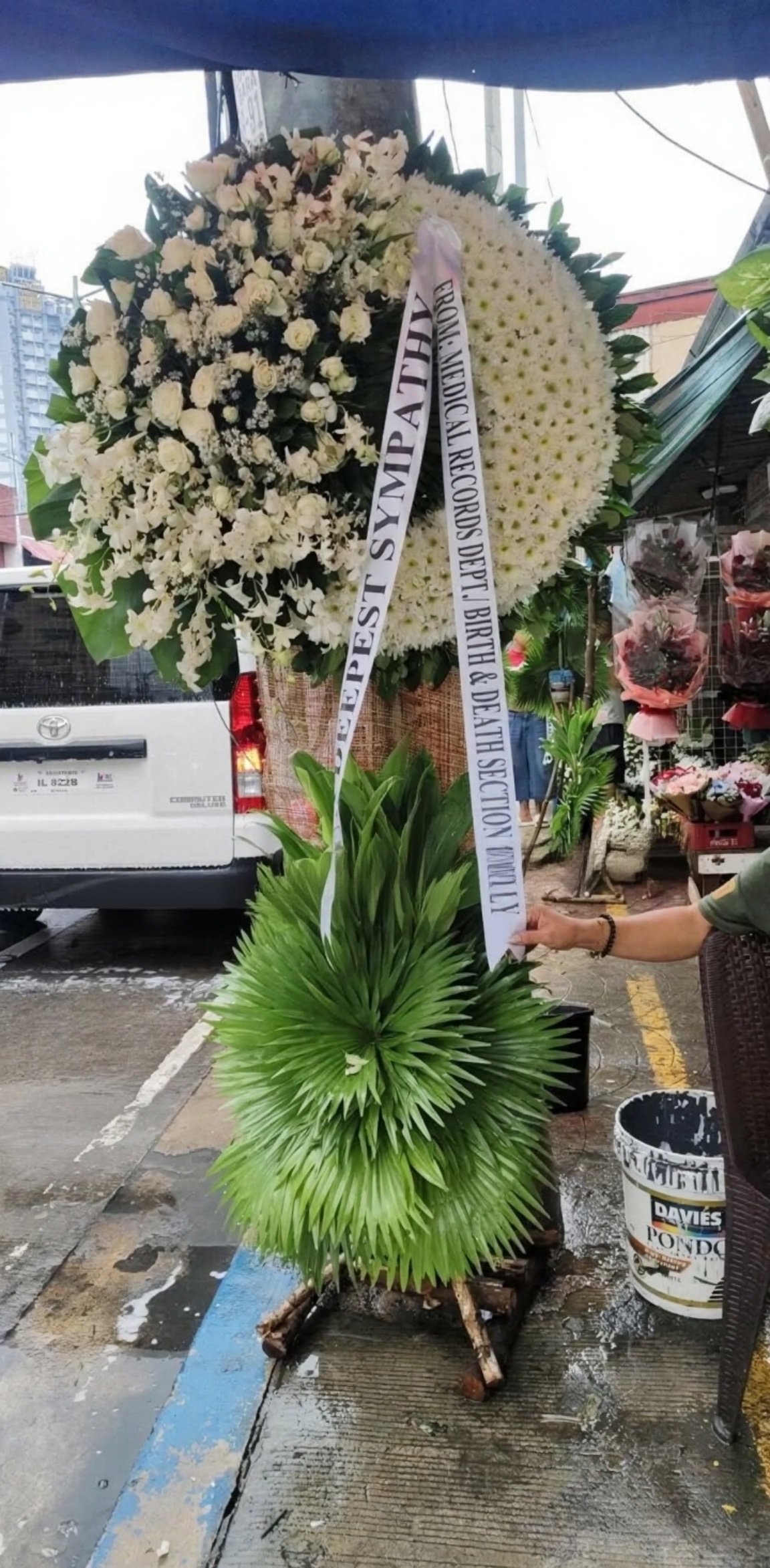 Elegant Standing Funeral Flower Arrangement