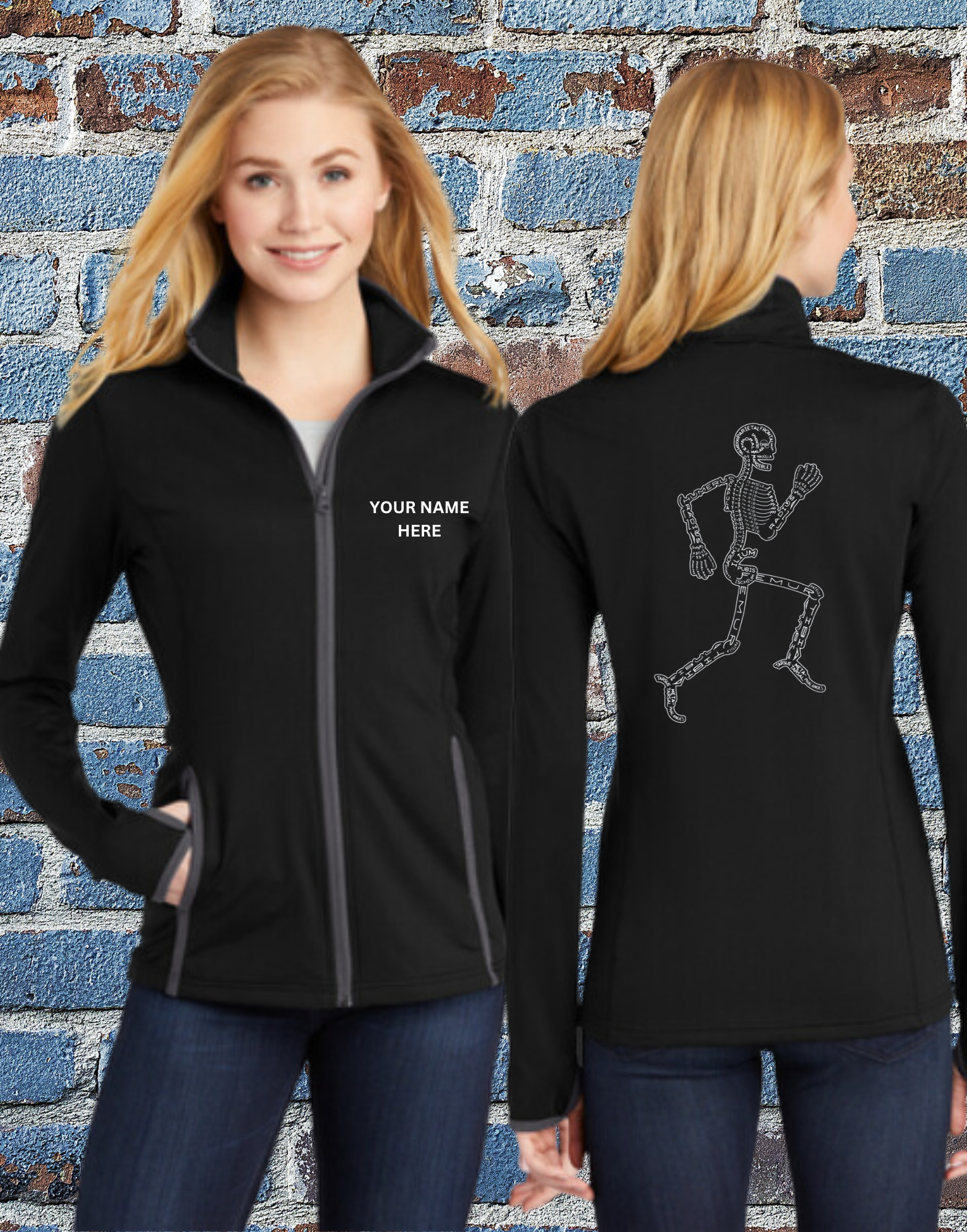Custom Skeleton Runner Track Jacket - Black LST853