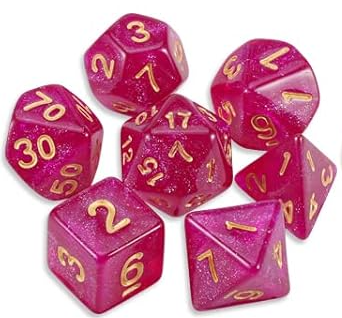 Space Shimmer Pink Gold Dice