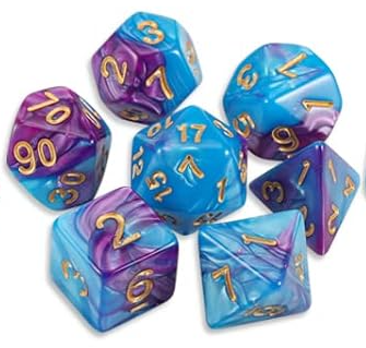 Space Shimmer Blue Purple Dice