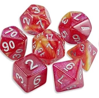 Space Shimmer Pink Yellow Dice