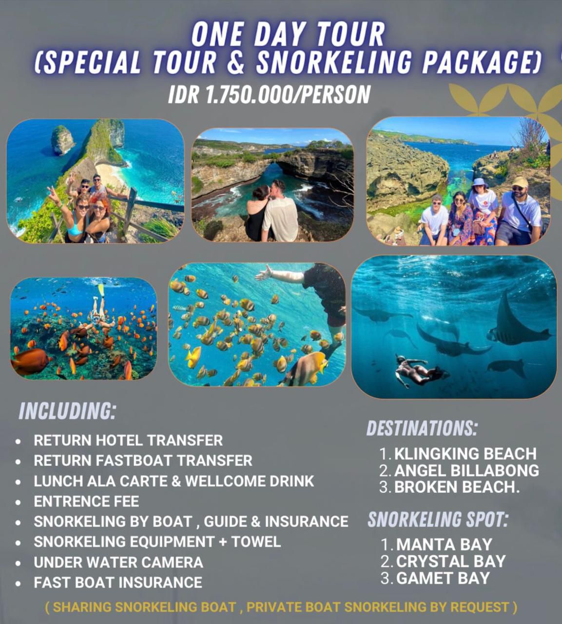 One Day Tour (Special Tour & Snorkeling Package)