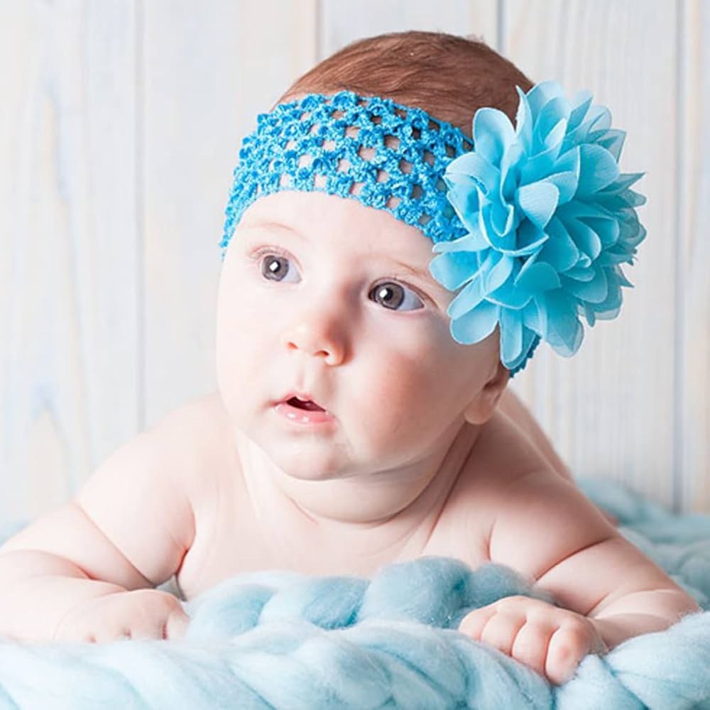 Blue Floral Baby Headband
