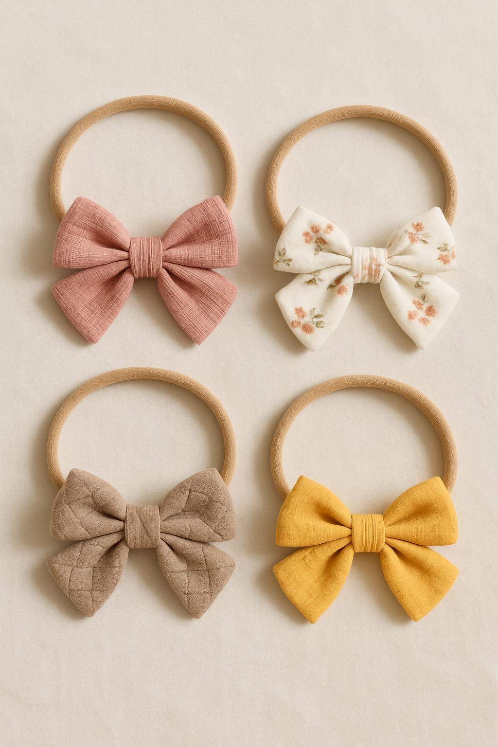 Set of 4 Baby Bow Headbands