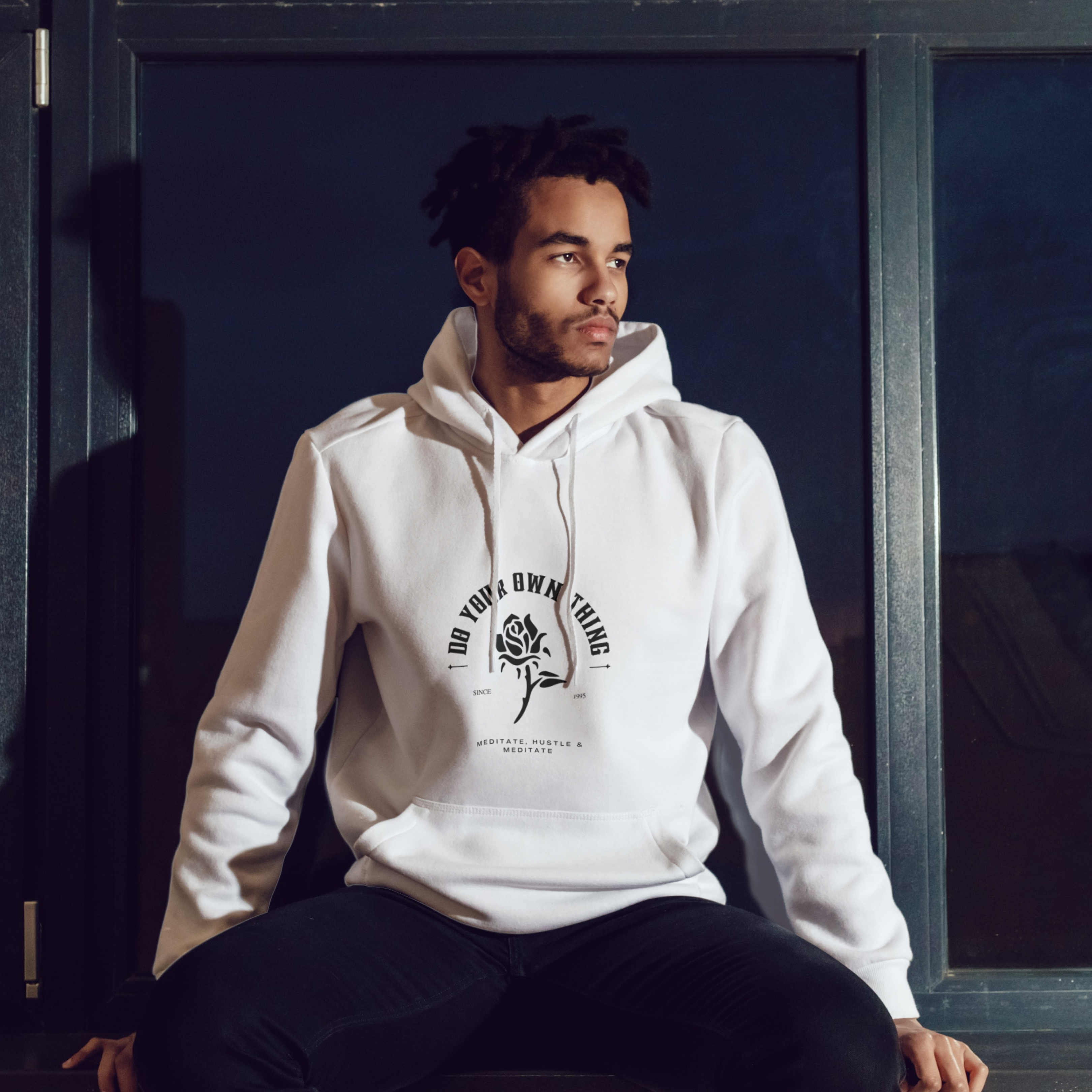 White Graphic Hoodie