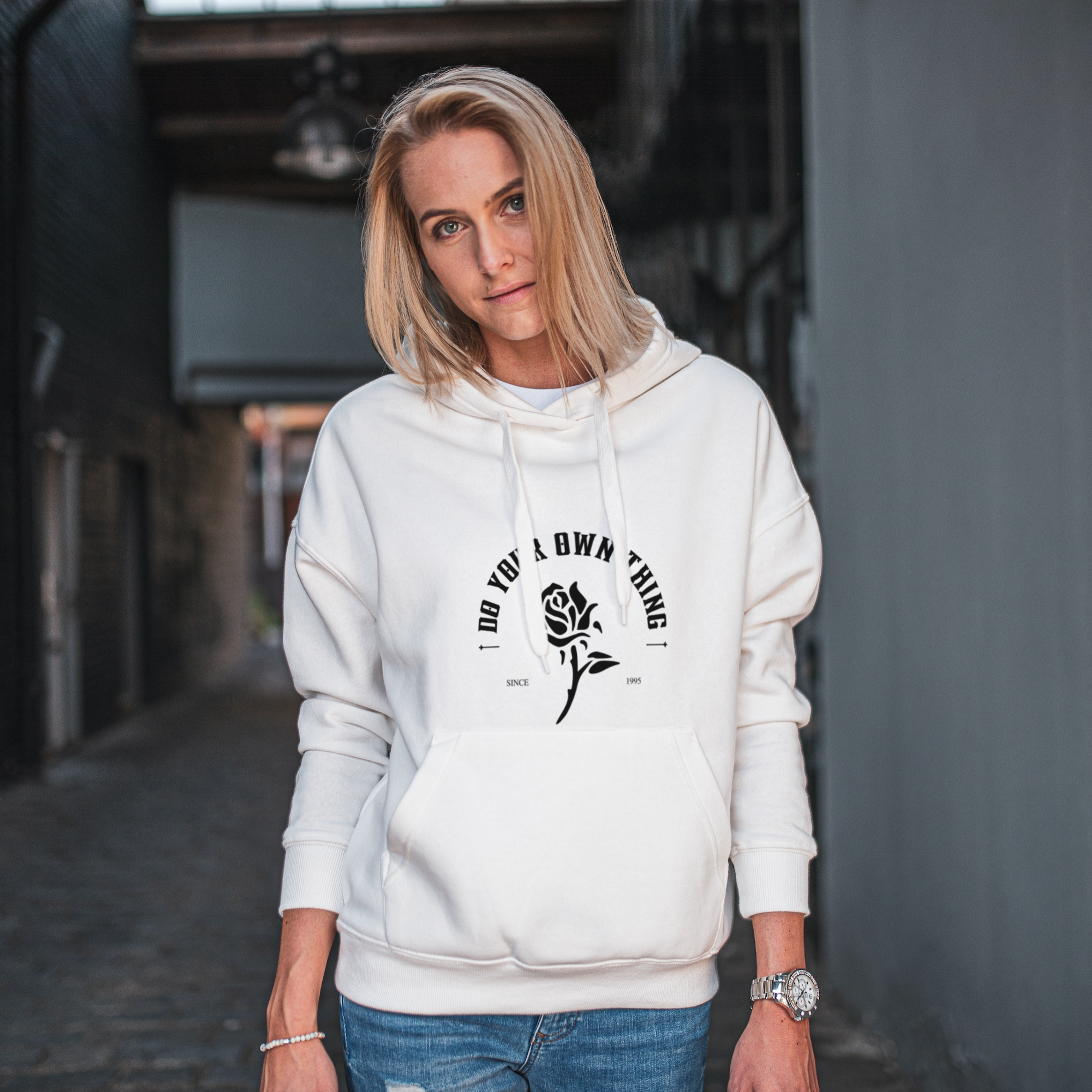 White Motivational Hoodie