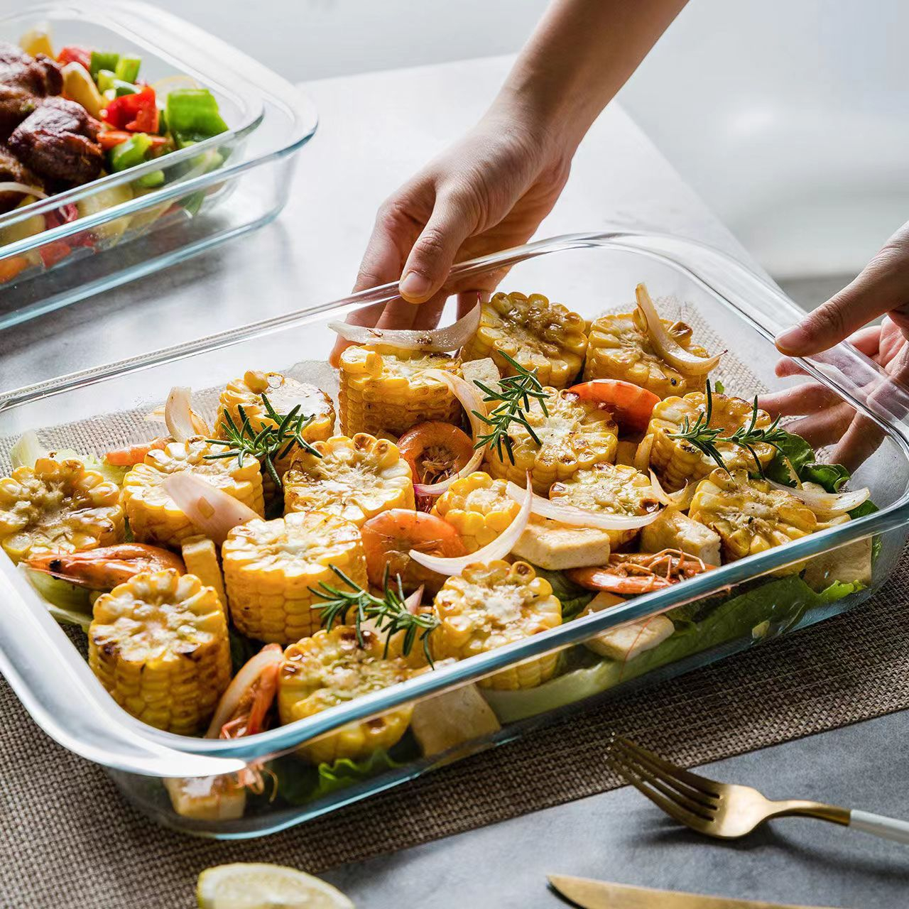 borosilicate glass baking tray 