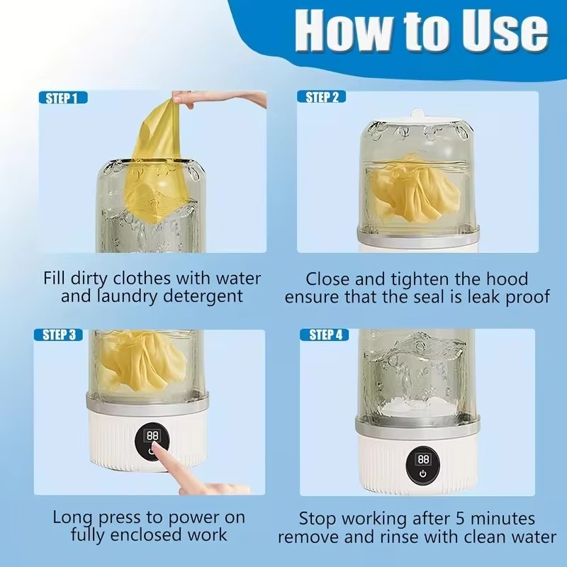 Rechargeable Mini Washing Machine 2250/=Rechargeable Mini Washing Machine