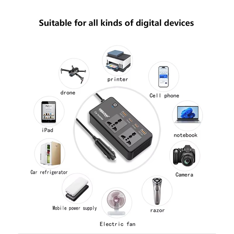 200W 12 Volts 220 Volt Car Power Inverter