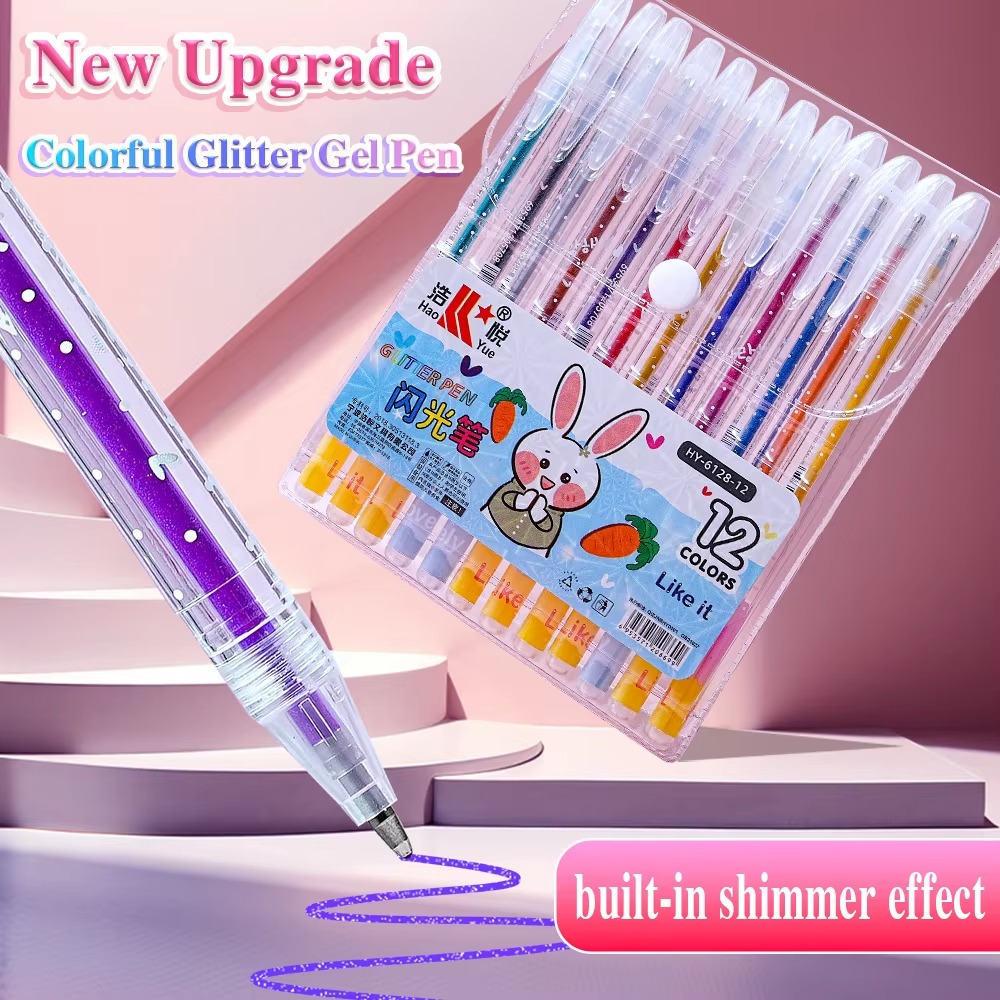 12 Color Glitter Pens