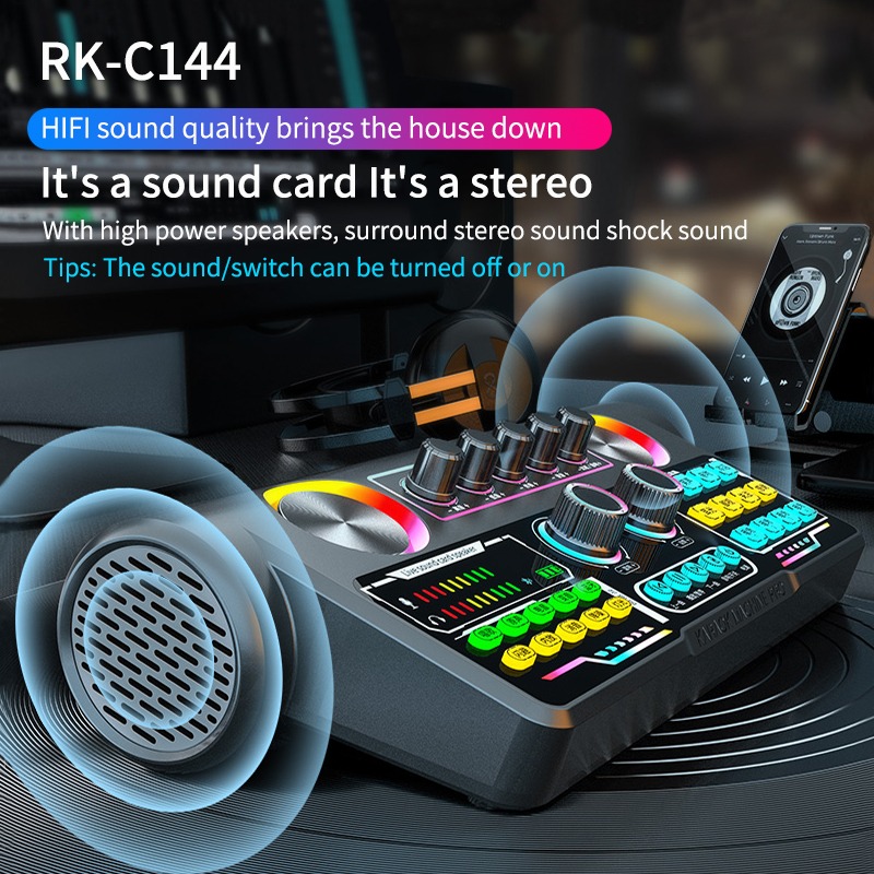 Portable Studio Microphone with Professional Live Sound Card Set Phone Computer Audio Mixer Podcast Equipment Bundle