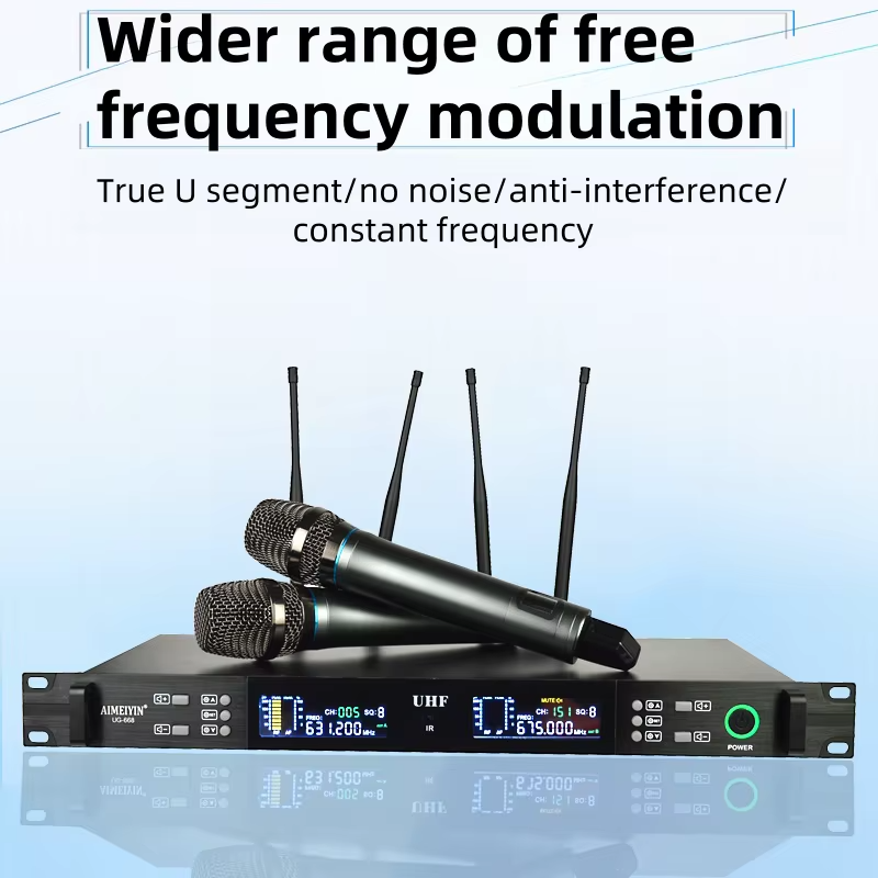 Professional UHF Stage Wireless Microphone Equipment Effective Distance up to 200 Meters Wireless Microphone 