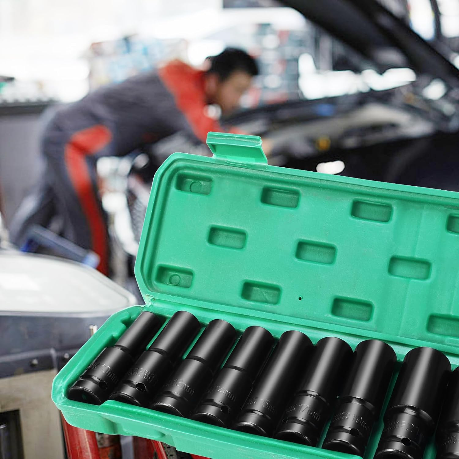 10pcs Black Long Style Hexagon Socket Wrench Set 