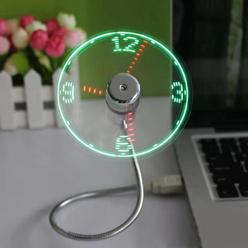 LED Display Time Clock Fan
