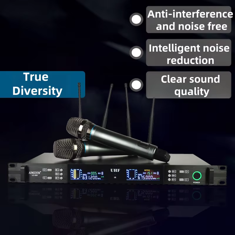 Professional UHF Stage Wireless Microphone Equipment Effective Distance up to 200 Meters Wireless Microphone