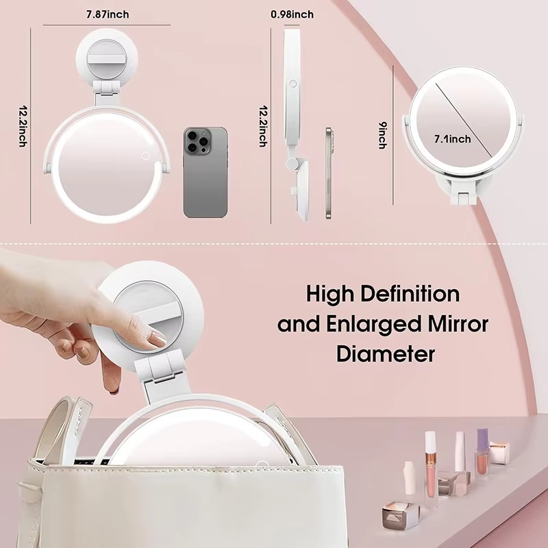 360 Degree Wall Mounted Desktop Led Lighted Magnifying Makeup Mirror