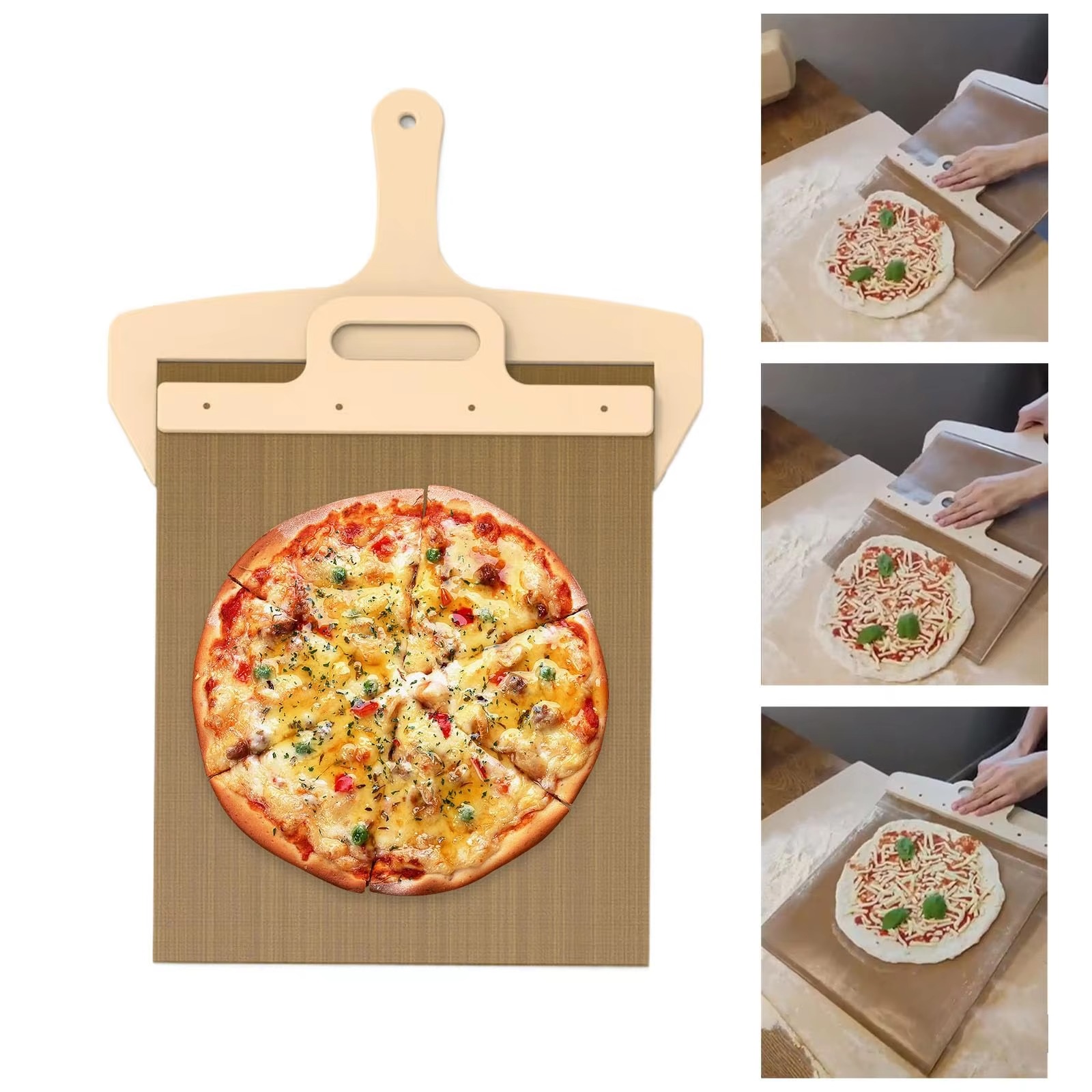 WOODEN PIZZA PADDLE WITH SMOOTH HANDLE