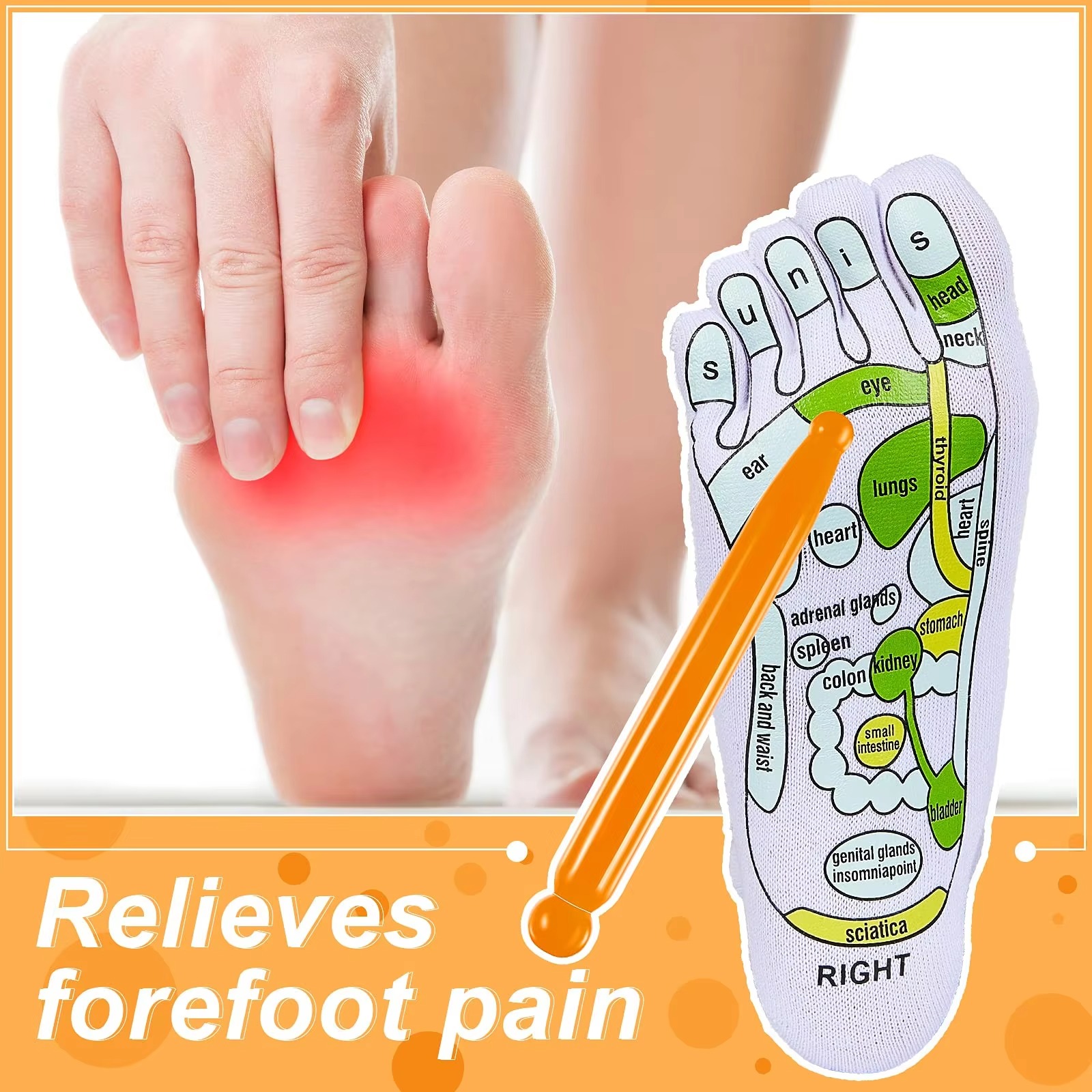 ACUPRESSURE REFLEXOLOGY MASSAGE SOCKS WITH MASSAGE TOOL 