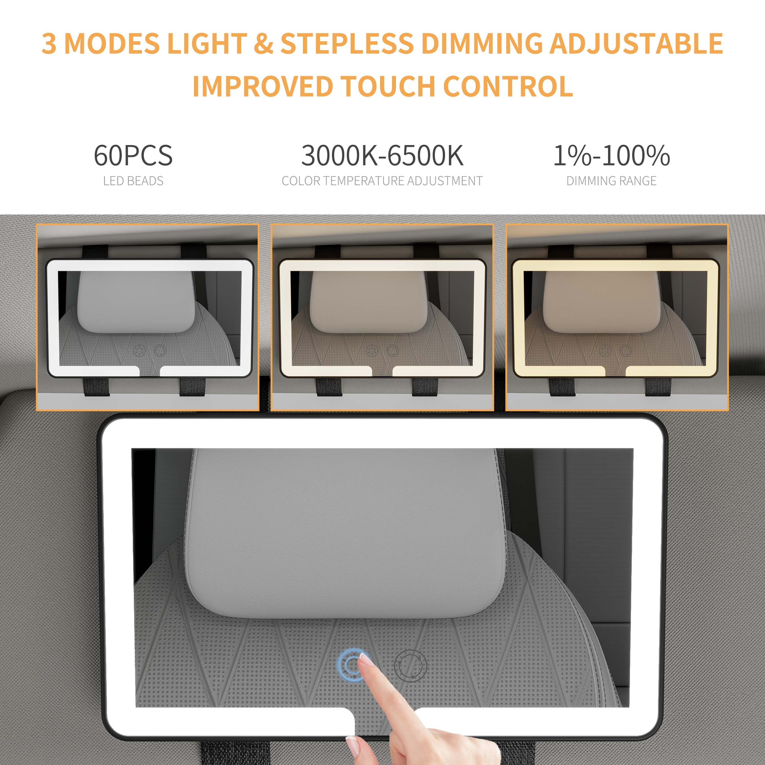 Car LED Makeup Mirror