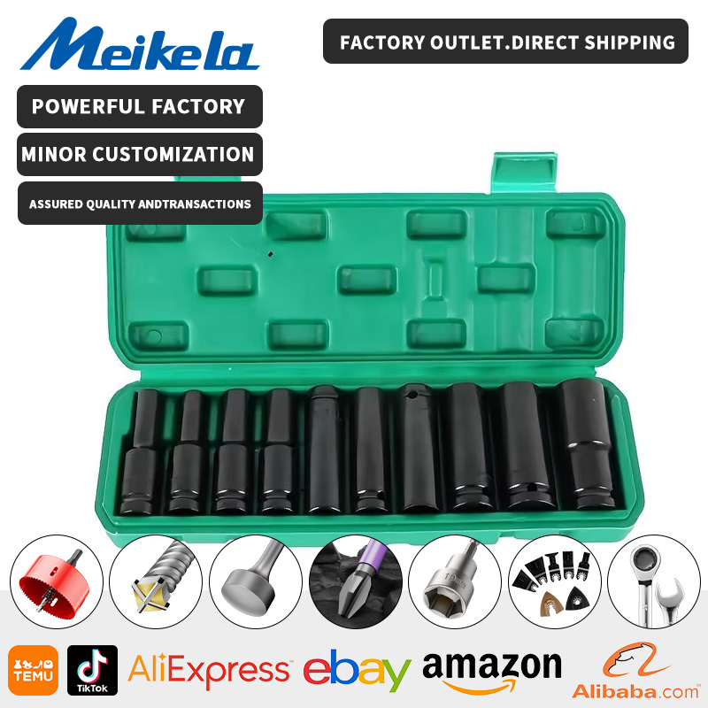 10pcs Black Long Style Hexagon Socket Wrench Set 