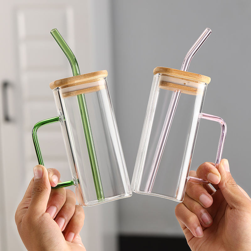 360ml Glass Jug With Straw 