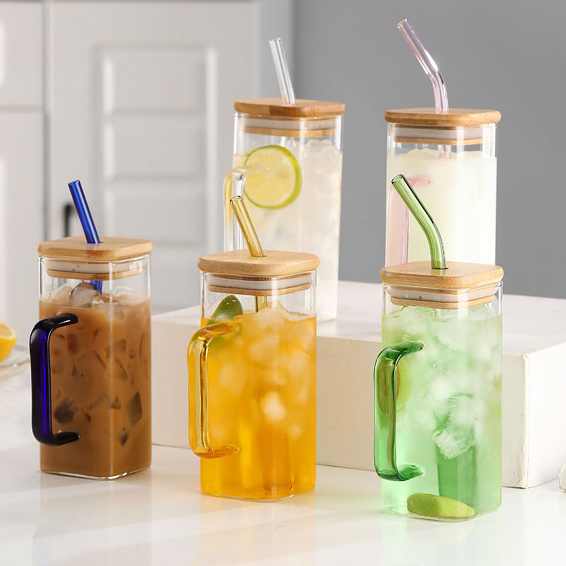 360ml Glass Jug With Straw 