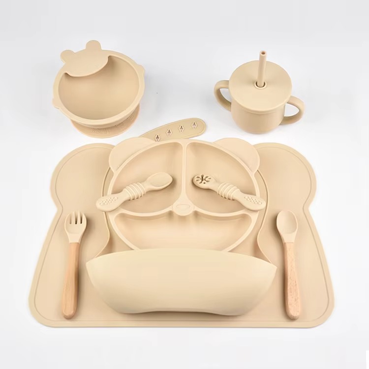 6 Pcs Silicone Baby Feeding Tableware Set