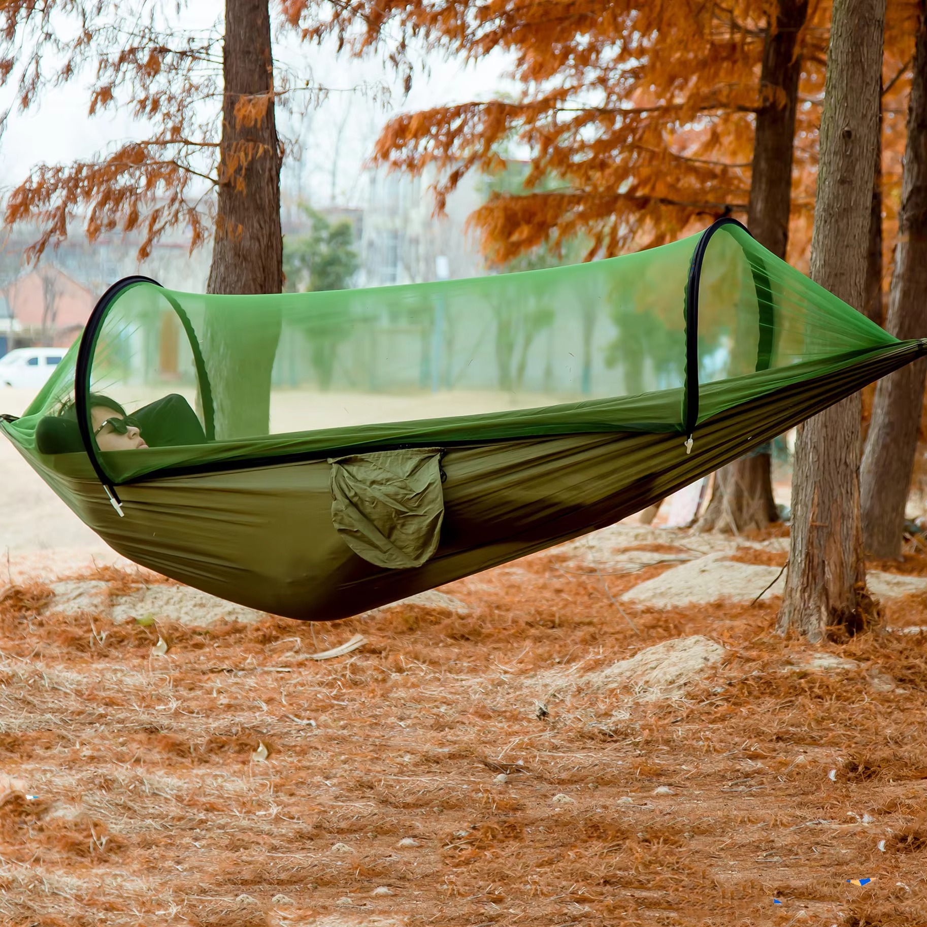 Hanging Hammock With Mosquito Net