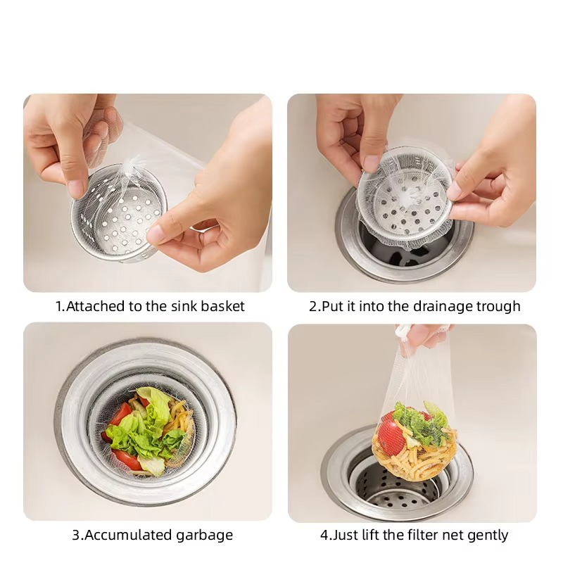 100 Pcs Disposable Sink Mesh Filters 