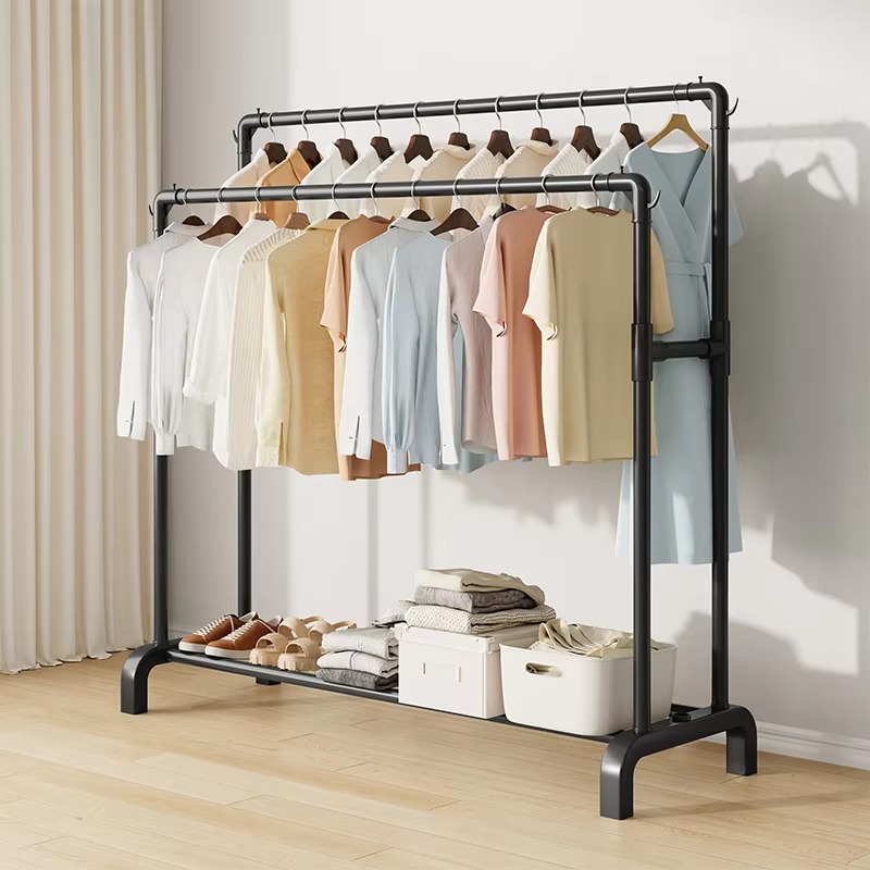 2 Tier Double Pole Cloth Rack