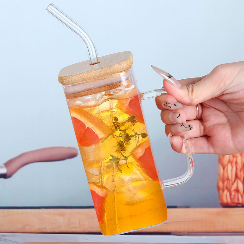 360ml Glass Jug With Straw 