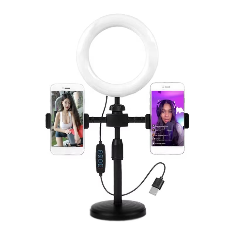 6 Inch Smart Phone Tripod Stand with Led Selfie Ring