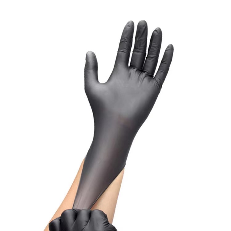 BLACK NITRILE DISPOSABLE GLOVES (100 Pcs)