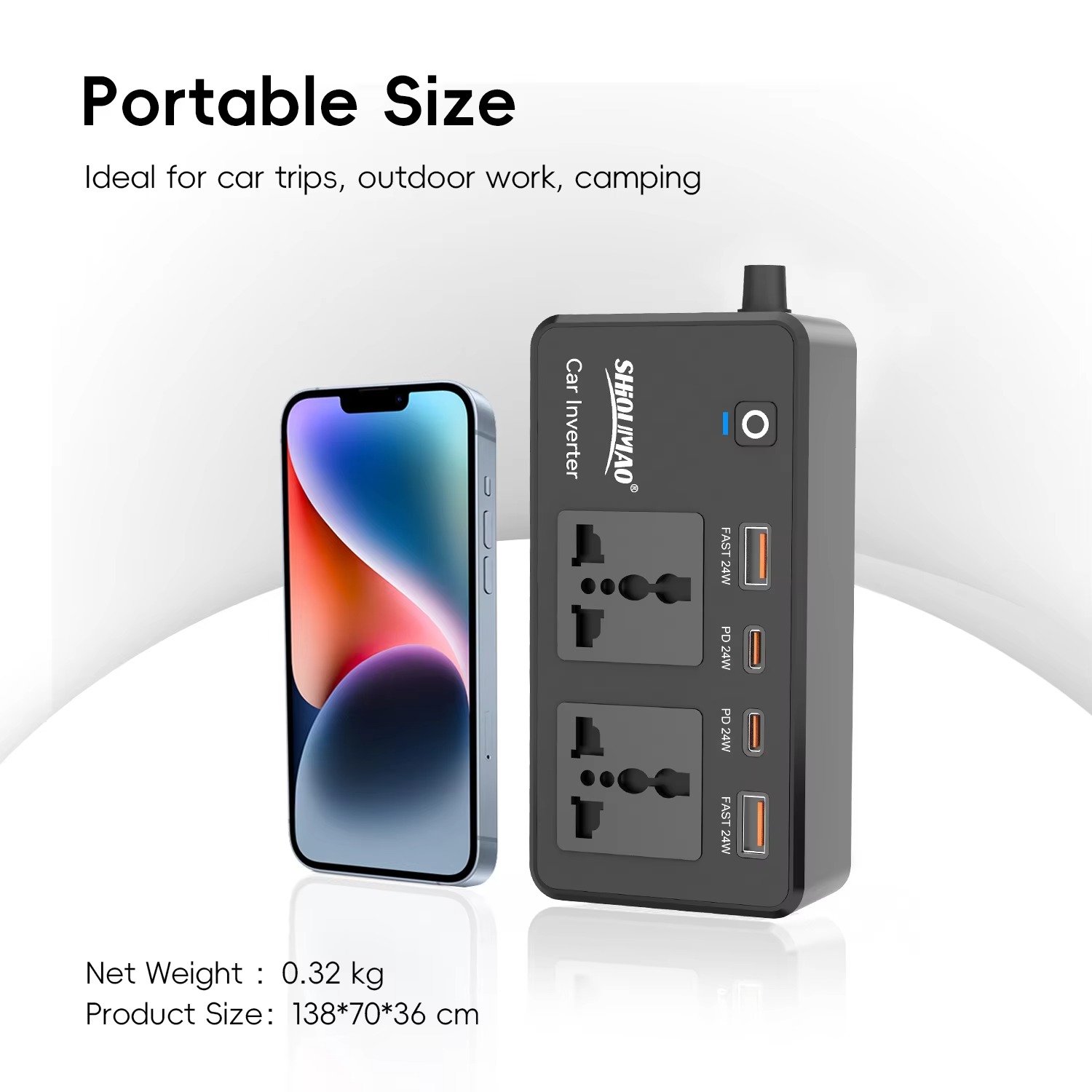 200W 12 Volts 220 Volt Car Power Inverter