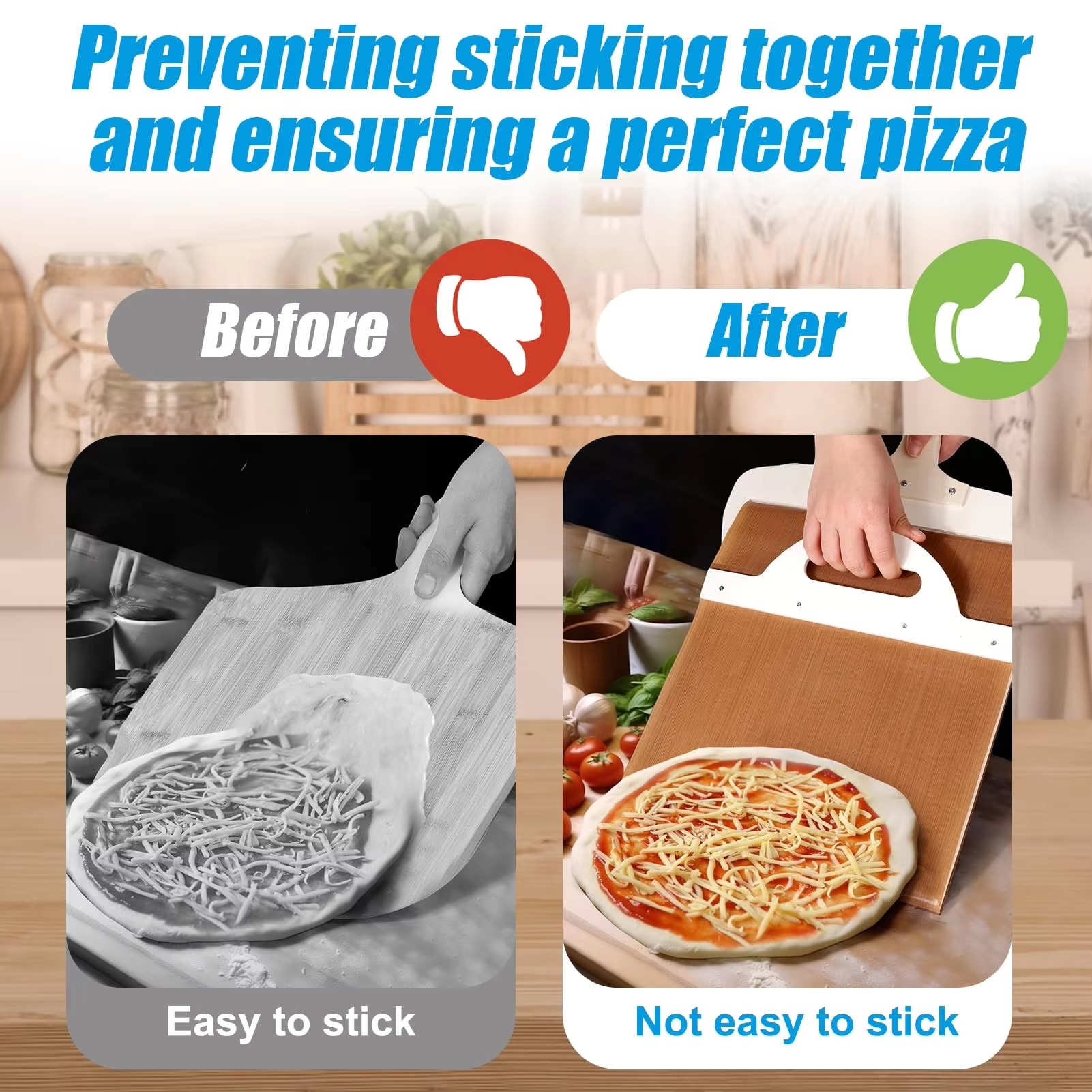 WOODEN PIZZA PADDLE WITH SMOOTH HANDLE