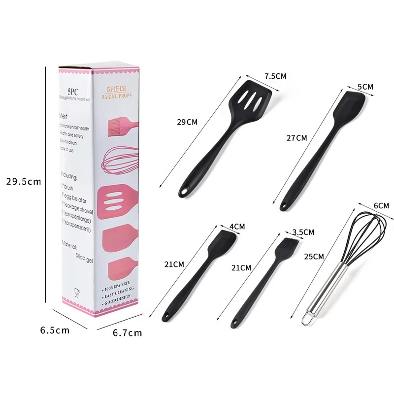5 PCS SILICONE UNTENSIL BAKING SET S