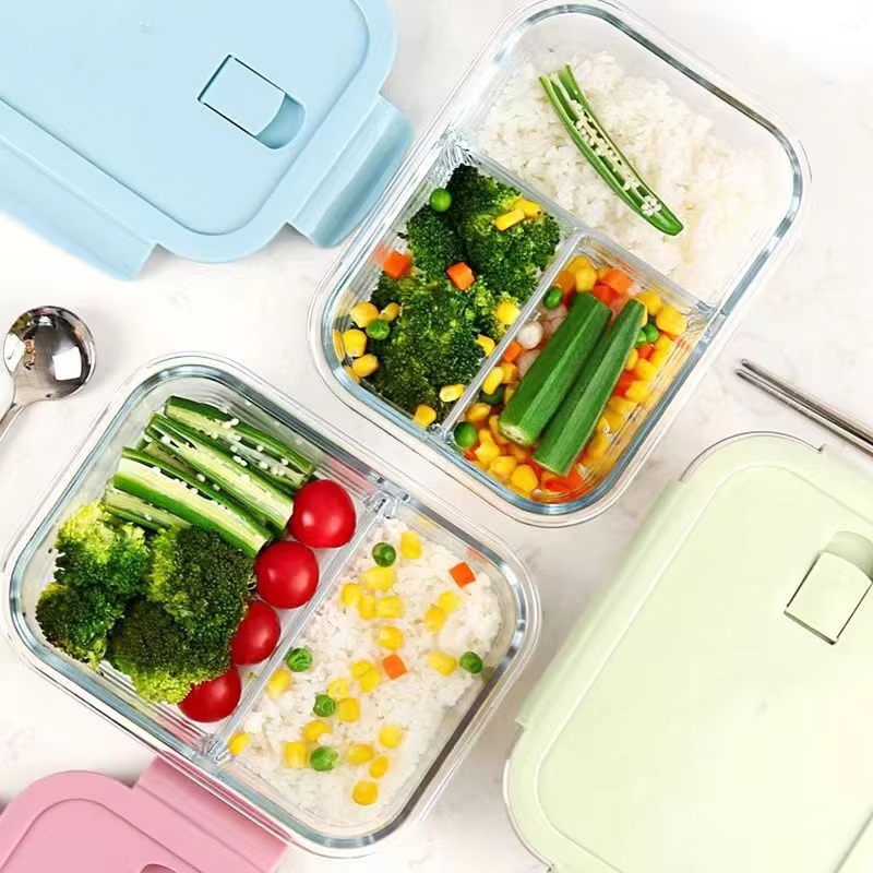3 Pcs Microwave Pyrex Glass Lunch Box