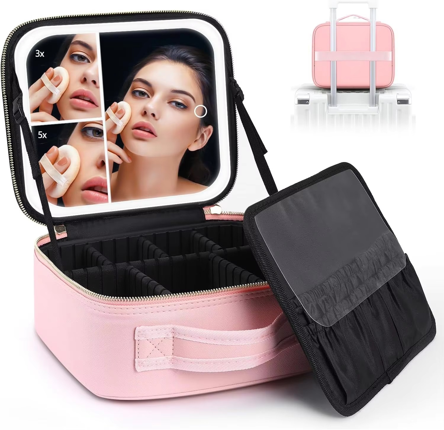 MAKEUP BAG WITH LED MIRROR