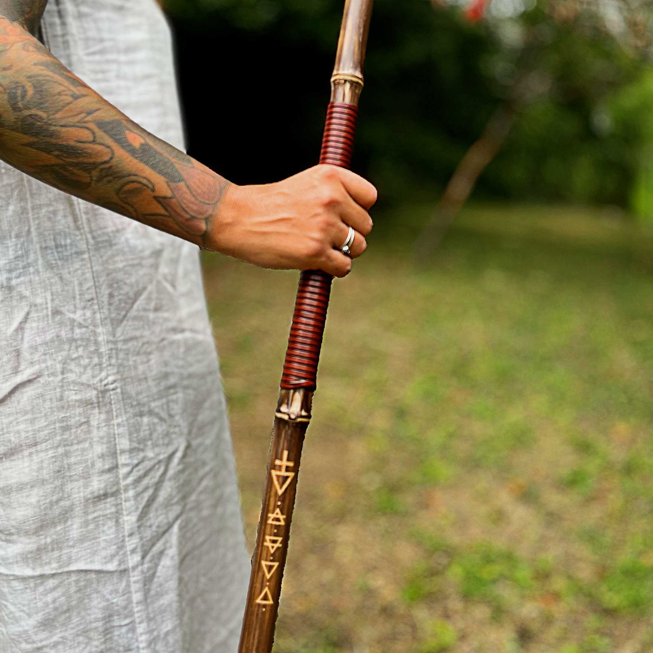 Bâton de pèlerin en bambou - taille S