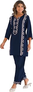 Navy Blue Embroidered Kurta Pajama Set