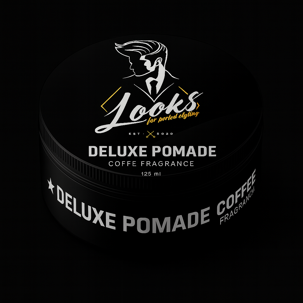 Looks Deluxe Pomade Coffee Fragrance, 125 mlDeluxe Pomade LOOKS 125ml – Fixare medie cu textură catifelată și parfum de cafea