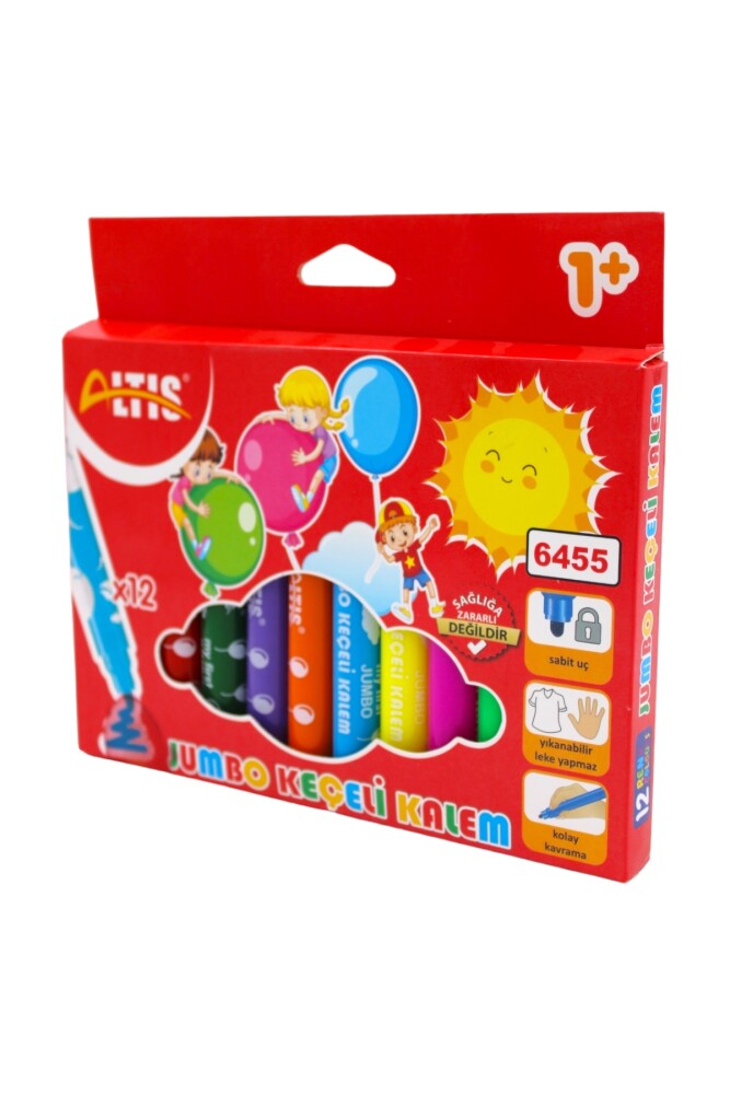 Altıs Keçeli Kalem Seti Jumbo 12 Li
