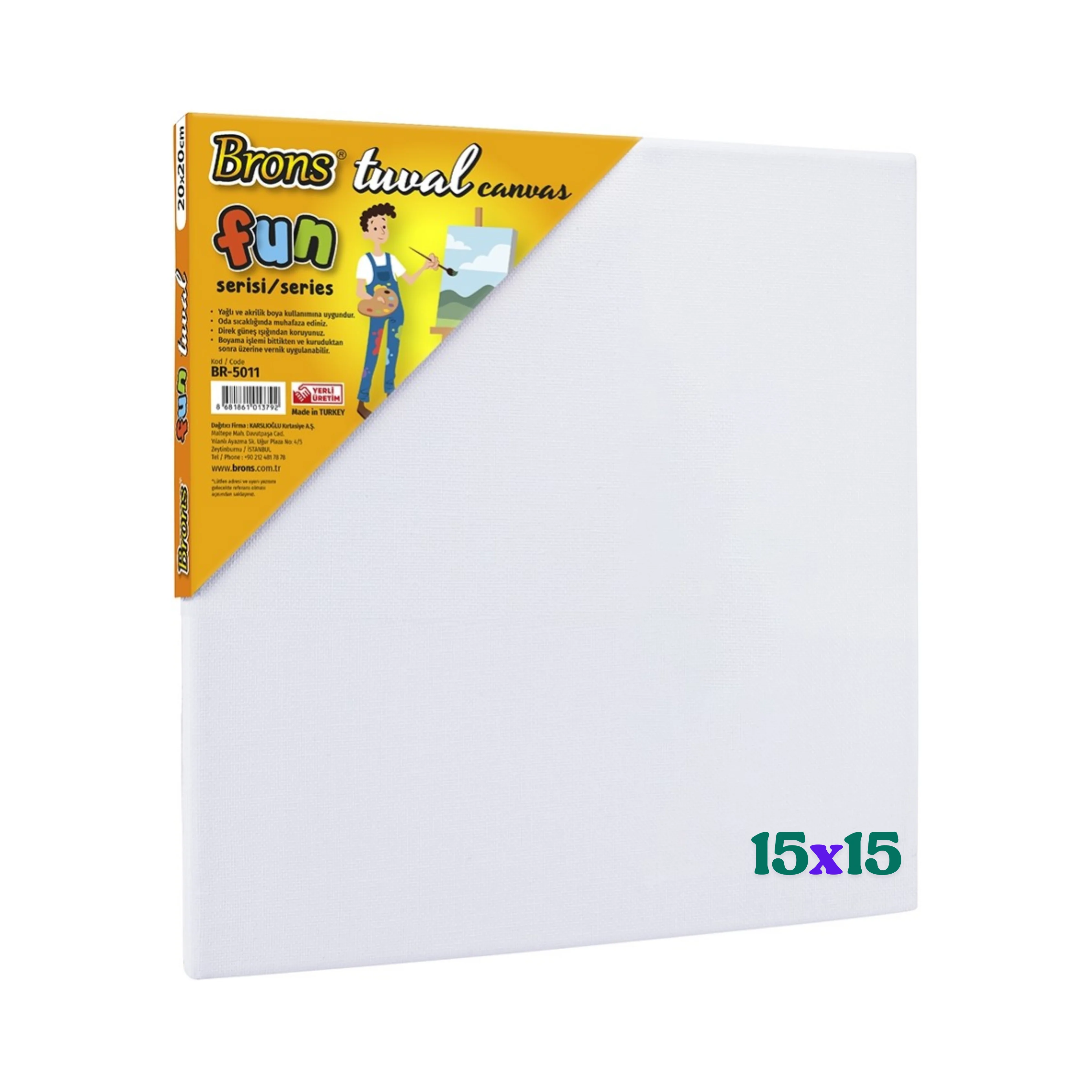 Brons Tuval Fun Seri Astarlı 15x15