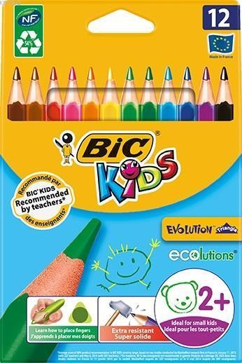 Bic Kuru Boya Evolution Üçgen Jumbo Kuru Boya 12 Lİ 
