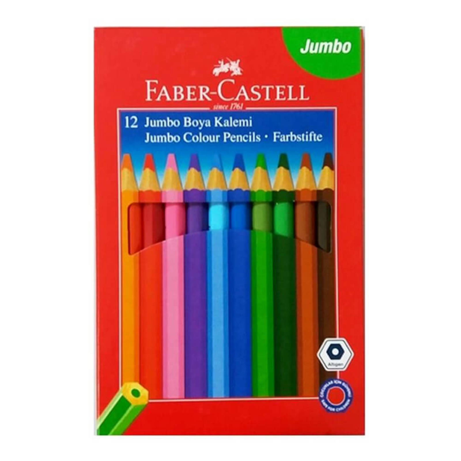Faber-Castell Boya Kalemi Jumbo Tam Boy Üçgen 12 Renk