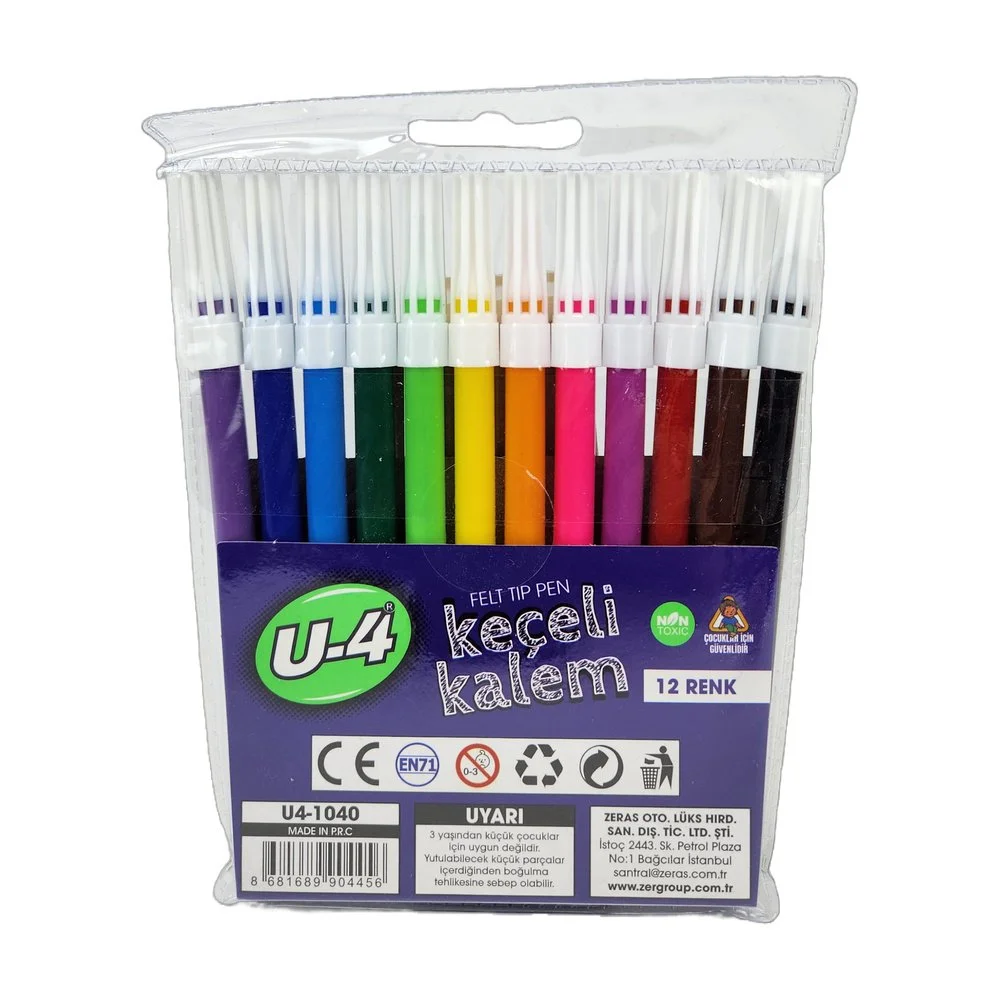 U-4 Kecelı Boya Kalemı 12 Renk