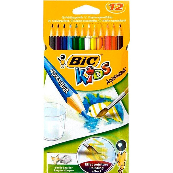Bic Aquacouleur Kuru-suluboya Kalemi 12 Li Tam Boy