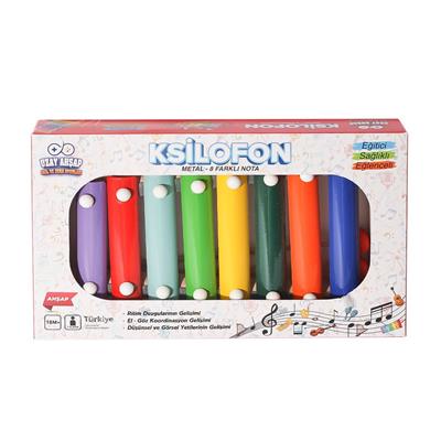 8 Notalı Ahşap Ksilofon Notalar Metal Müzikal Oyuncak